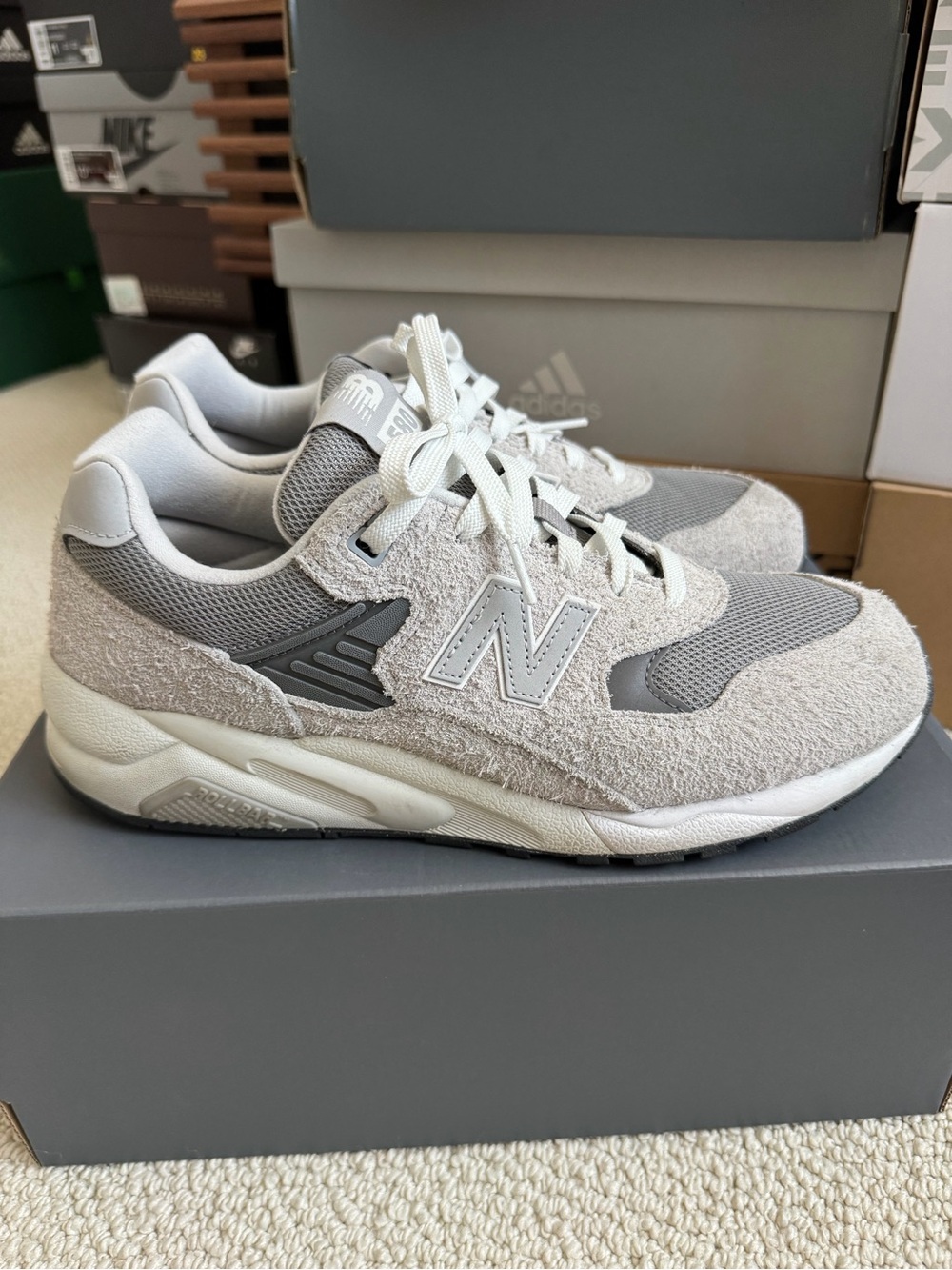 New Balance 580 MT580MG2 Grey White Raincloud Men’s 10.5 – Very Good Condition +